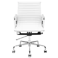 Replica Eames Aluminium Group Management Chair, Premium Leather, White