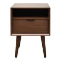 Resvol Wooden Square Bedside Table, Walnut