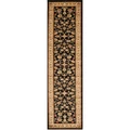 Istanbul Floral Turkish Made Oriental Runner Rug, 300x80cm, Black