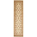 Istanbul Floral Turkish Made Oriental Runner Rug, 300x80cm, Ivory
