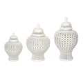 Minx Porcelain Temple Jar, Small, White