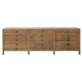 Printmakers Recycled Pine Timber 9 Drawer 206cm TV Unit