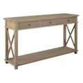 Phyllis Oak Timber 3 Drawer Console Table, 150cm, Weathered Oak