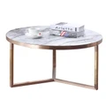 Lagina Marble Top Metal Round Coffee Table, 80cm