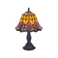 Red Tulip Tiffany Style Stained Glass Table Lamp, Small