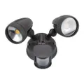 Muro Pro IP54 Tricolour Switchable LED Exterior Spotlight with Sensor, 2 Head, Dark Grey
