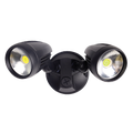 Muro Pro IP54 Tricolour Switchable LED Exterior Spotlight, 2 Head, Black