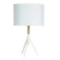 Micky Timber & Metal Base Table Lamp, White