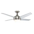 Hunter Sonic Contemporary Ceiling Fan with Light, Brushed Nickel with Grey Blades