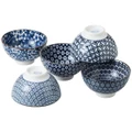 Nami 5 Piece Porcelain Rice Bowl Set