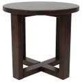 Chunk Commercial Grade Timber Round Side Table, Walnut