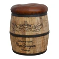 Moet Chandon Leather & Mango Wood Vintage Wine Bucket Storage Ottoman