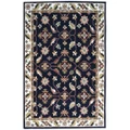 Luqman Handmade Wool Kashan Rug, 160x110cm, Black / Cream