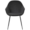 Eford Velvet Fabric Dining Chair, Black