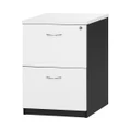 Logan 2 Drawer File Cabinet, White / Black