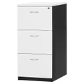 Logan 3 Drawer File Cabinet, White / Black