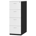 Logan 4 Drawer File Cabinet, White / Black