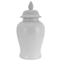 Hassan Ceramic Temple Jar, Small, Matte White