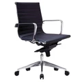 Web PU Leather Executive Office Chair, Low Back, Black