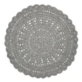 Hooks Hand Knotted Modern Round Wool Rug, 150cm, Silver