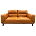 Bavaria Leather Sofa, 2 Seater, Tangerine