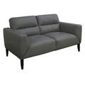 Bavaria Leather Sofa, 2 Seater, Gunmetal