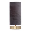 Harlow Velvet Fabric Touch Table Lamp, Dark Grey