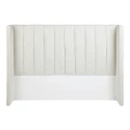 Central Park Fabric Winged Bed Headboard, Queen, Light Beige