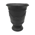 Madeline Cast Iron Garden Urn Pot, Small, Black