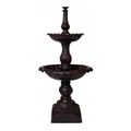 Lisbon Cast Iron Self Contained Garden Fountain, 2 Tier, Black / Red