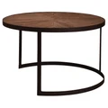 Elford Reclaimed Timber & Iron Round Coffee Table, 80cm