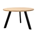Nat Reclaimed Elm Timber Round Dining Table, 125cm, Natural / Black