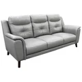 Hexam Leather Sofa, 3 Seater, Silver