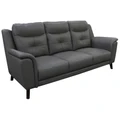 Hexam Leather Sofa, 3 Seater, Gunmetal