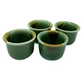 Buri Thai Celadon Ceramic Oriental Teacup, Set of 4