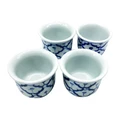 Miyako Hand Painted Ceramic Oriental Teacup, Set of 4