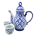 Miyako 3 Piece Hand Painted Ceramic Oriental Teapot & Cup Set, No.1
