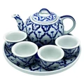 Miyako 6 Piece Hand Painted Ceramic Oriental Teapot & Cup Set, No.8