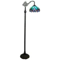 Ebor Tiffany Stained Glass Edwardian Floor Lamp, Teal
