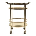 Manhatten Stainless Steel & Glass Bar Cart, Gold