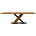 Creina Wood & Metal Dining Table, 220cm, Natural / Black