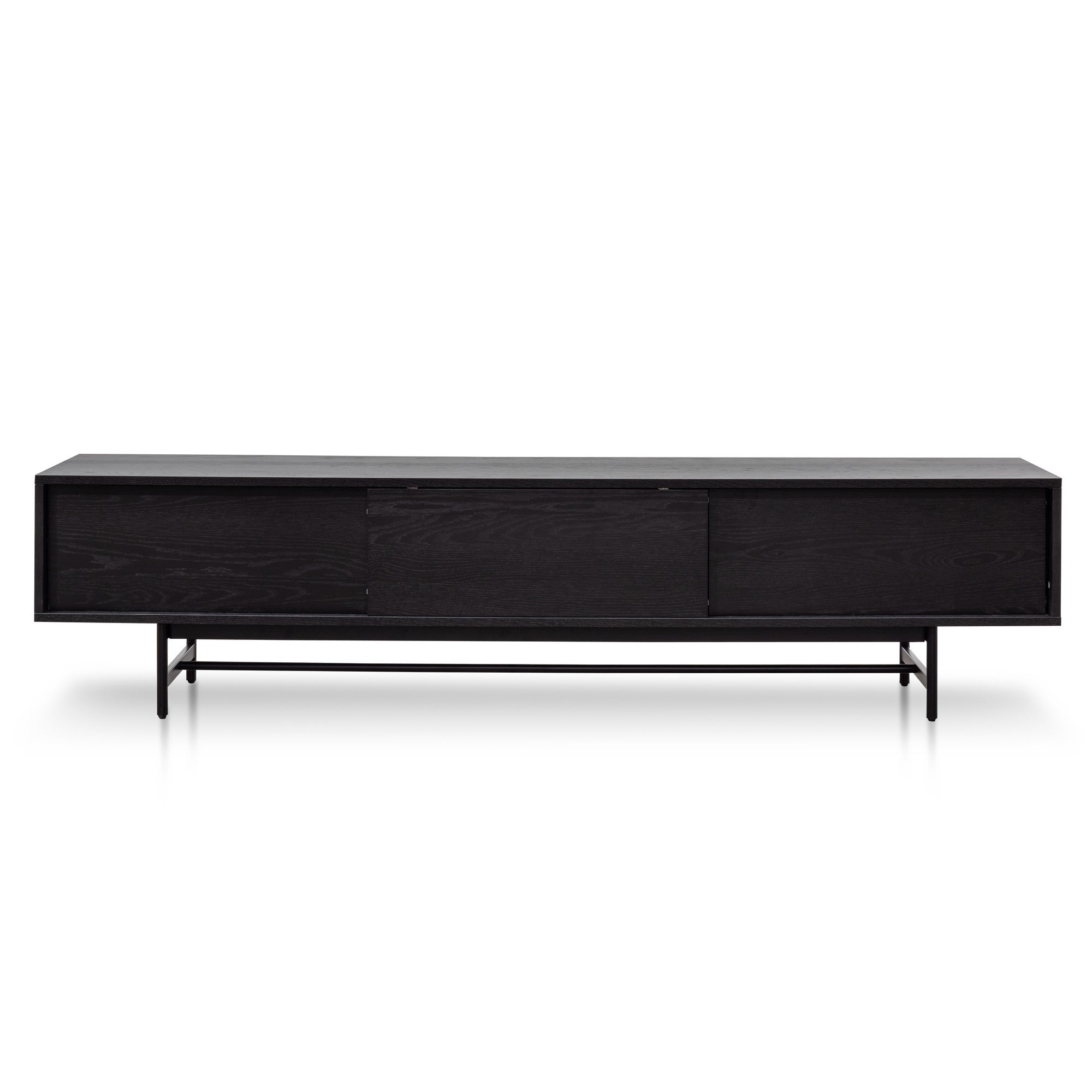 Kyneton Wooden Sliding Door TV Unit, 210cm, Black