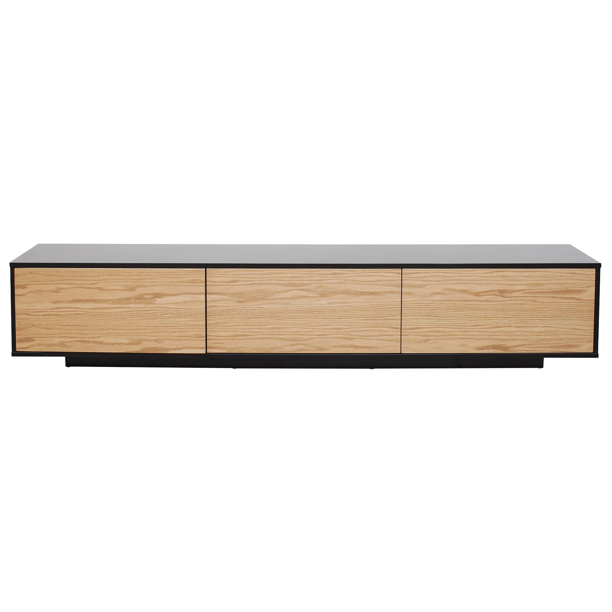Palma 2 Drawer Flip Door TV Unit, 230cm, Natural / Black