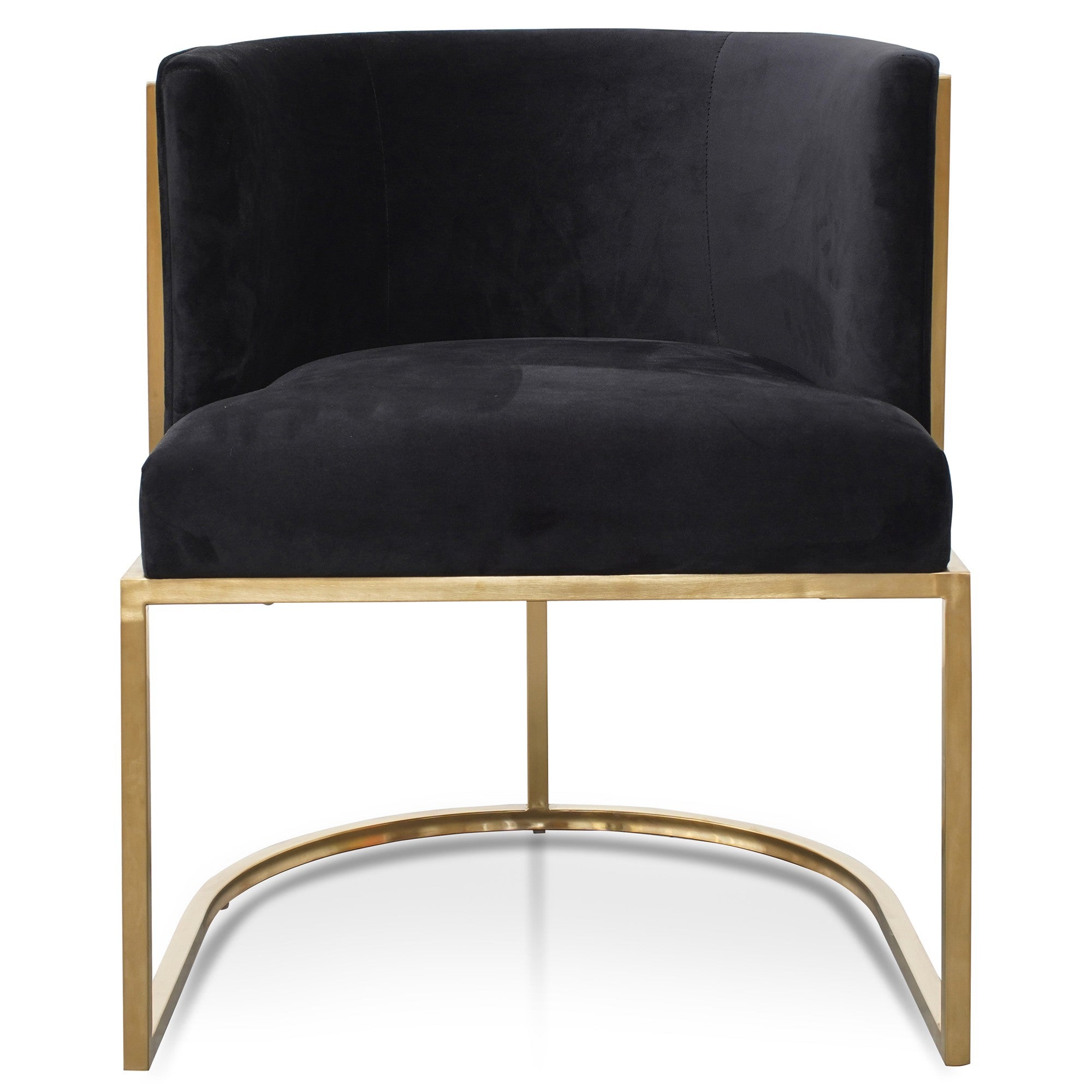 Calivil Velvet Fabric & Metal Lounge Chair