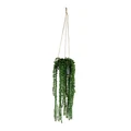 Hanging Potted Artificial Coin Leaf Peperomia, 80cm