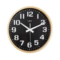 Leni Bekken Round Wall Clock, 26cm, Black / Natural