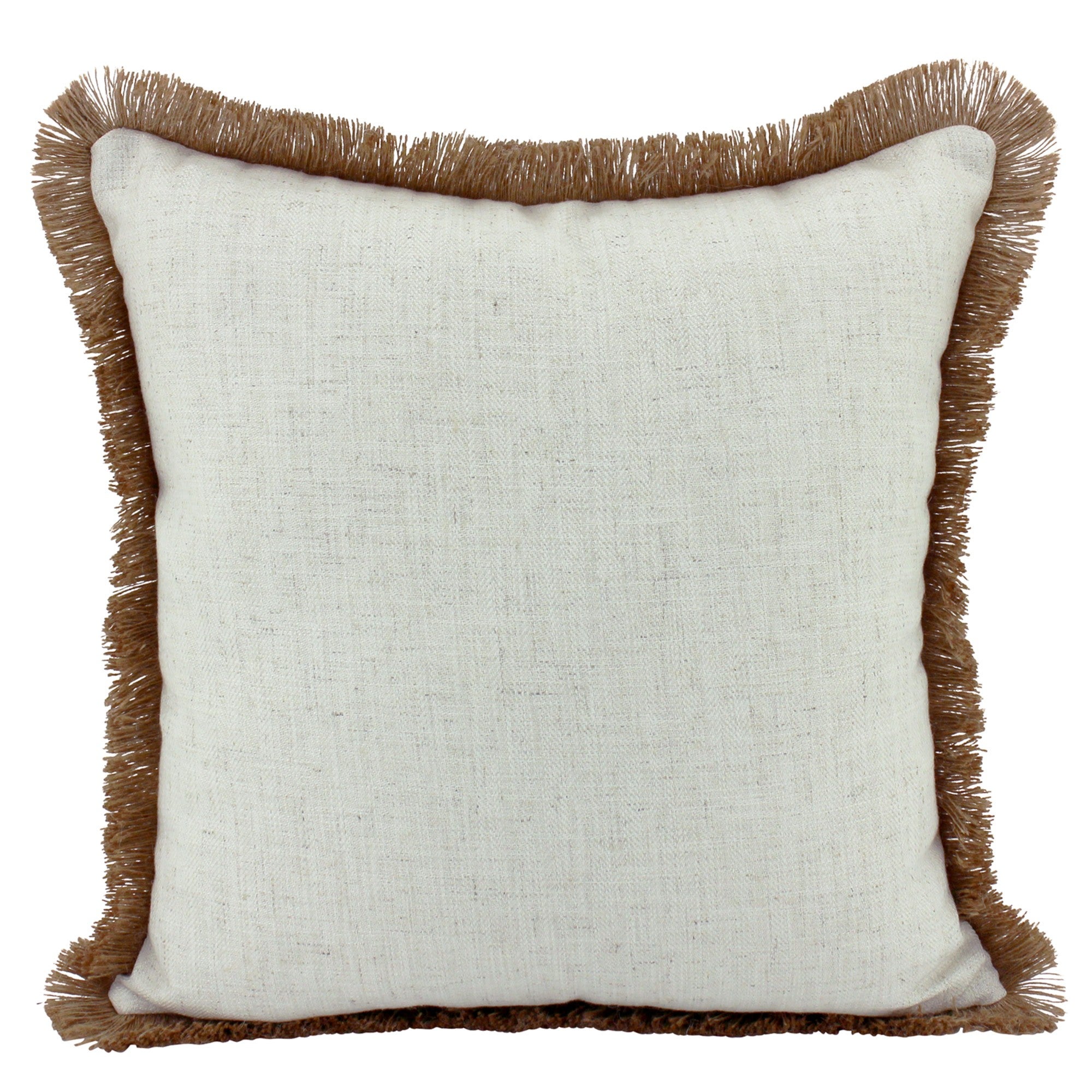 Farra Fringed Linen Scatter Cushion, Beige