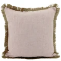 Farra Fringed Linen Scatter Cushion, Pink