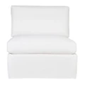 Birkshire Fabric Slip Cover Armless Sofa Chair, White