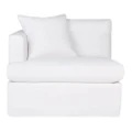 Birkshire Fabric Slip Cover One Arm Sofa Chair, LHF, White